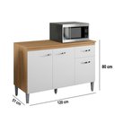 Ver imagem 2 de Balcão Cozinha com Tampo 120cm 3 Portas 1 Gaveta Michely Amêndoa/branco A01 - D’Rossi