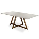 Ver imagem 1 de Mesa de Jantar Liana com Vidro Mmj-as As-castanho Claro/off White Laca 1,60m