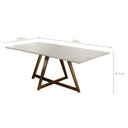 Ver imagem 2 de Mesa de Jantar Liana com Vidro Mmj-as As-castanho Claro/off White Laca 1,60m