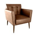 Ver imagem 1 de Poltrona Decorativa Confortável Pés em Madeira Maciça Cancun Sintetico Rustico Whisky Matrix