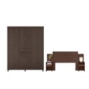 Ver imagem 3 de Jogo Guarda Roupa 8 Portas e Cabeceira Houen Cafe Touch