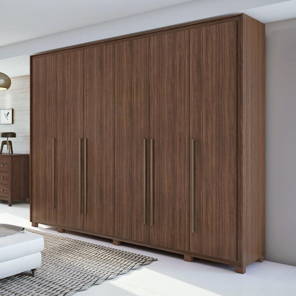 GuardaRoupa Casal 6 Portas Reali Lopas Imbuia Naturale MadeiraMadeira