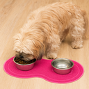 Ver imagem 4 de Tapete Pet Comedouro Vinílico Cão 46x26cm Rosa Uzoo
