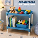 Ver imagem 7 de Prateleira Mini Azul Infantil 2 Andares Organizadora Multiuso para Brinquedos Livros Quarto Escolar