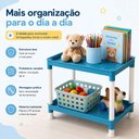 Ver imagem 3 de Prateleira Mini Azul Infantil 2 Andares Organizadora Multiuso para Brinquedos Livros Quarto Escolar