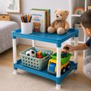 Ver imagem 5 de Prateleira Mini Azul Infantil 2 Andares Organizadora Multiuso para Brinquedos Livros Quarto Escolar