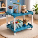 Ver imagem 2 de Prateleira Mini Azul Infantil 2 Andares Organizadora Multiuso para Brinquedos Livros Quarto Escolar