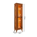 Ver imagem 4 de Cristaleira Alta Torre Contemporâneo 1 Porta com LED Elegante Rústico Madeira Maciça Domus Castanho
