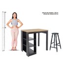 Ver imagem 6 de Bancada Cozinha Gourmet Ditália Com 2 Banquetas CD-1022 cor:preto