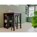 Ver imagem 3 de Bancada Cozinha Gourmet Ditália Com 2 Banquetas CD-1022 cor:preto