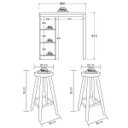 Ver imagem 5 de Bancada Cozinha Gourmet Ditália Com 2 Banquetas CD-1022 cor:preto