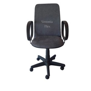 Cadeira Diretor Giratória - Braço Fixo - Mecanismo Relax- Tecido Suede Cinza