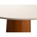 Ver imagem 3 de Mesa de Jantar Redonda 110cm 4 Lugares Base Amadeira Tampo com Vidro Off White - Mobília Prime
