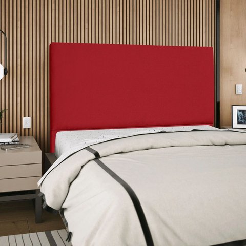 Cabeceira Cama Box Orgânica King 195cm Luna Suede C/frame Vermelho