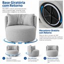 Ver imagem 7 de Poltrona Giratória com Retorno Estofada Design Orgânico Lizzy Espresso Móveis