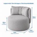 Ver imagem 3 de Poltrona Giratória com Retorno Estofada Design Orgânico Lizzy Espresso Móveis