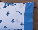 Ver imagem 4 de Jogo Lençol 4 Peças Cama Viúva 1,88mx1,28mx25cm 100% Algodão 180 Fios Azul Borboletas Azul