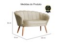 Ver imagem 3 de Namoradeira Decorativa Pétala Veludo Bege Pés Madeira Mz Decor