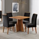 Ver imagem 1 de Conjunto para Sala de Jantar com 4 Cadeiras Absolut Yescasa Preto/Mel