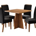 Ver imagem 2 de Conjunto para Sala de Jantar com 4 Cadeiras Absolut Yescasa Preto/Mel