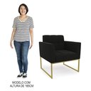 Ver imagem 7 de Sofá Namoradeira e 1 Poltrona Base Industrial Dourado Ana Suede Preto - Ibiza