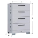 Ver imagem 6 de Cômoda 867 4 Gavetas com Guarda Roupa Solteiro Córdoba 2 Portas Branco Brilho - Poquema