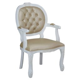 Poltrona para Sala de Estar Medalhão Branco Provençal e Facto Champanhe Soberati Poltrona Medalhão C - 1 Poltrona para Sala de Estar Medalhão Branco Provençal e Facto Champanhe Soberati Poltrona Medalhão C - 1