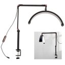 Ver imagem 1 de Luminaria Estetica Salao de Beleza Spa Arco Meia Lua 3 Tons Led Suporte Celular Mesa Limpeza de Pele
