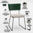 Ver imagem 4 de Kit 08 Cadeiras Decorativas Estofada Sala Jantar Allana L02 Facto Verde Musgo Linho Cru - Lyam