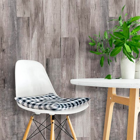 Papel de Parede Madeira Cinza Arte Destaque 2,50 Metros