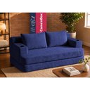 Ver imagem 1 de Sofá Cama Nami 1,50m Xpand Tech Tecido Velourê Azul Cama Inbox