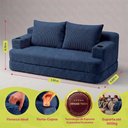 Ver imagem 3 de Sofá Cama Nami 1,50m Xpand Tech Tecido Velourê Azul Cama Inbox