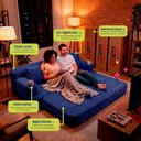 Ver imagem 2 de Sofá Cama Nami 1,50m Xpand Tech Tecido Velourê Azul Cama Inbox
