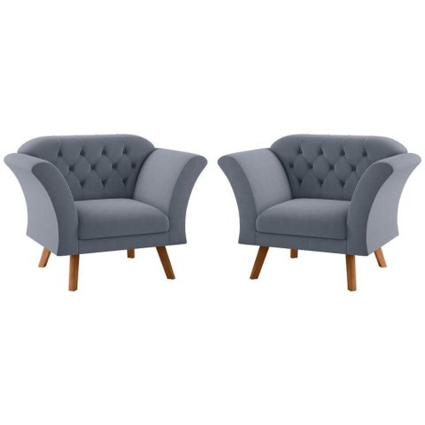 Conjunto Poltrona para Sala de Recepção Moreira Inca Chumbo