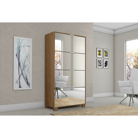 Sapateira 4 Portas com Espelho para 24 Pares 156cm X 66cm Pequim - Rede Móveis