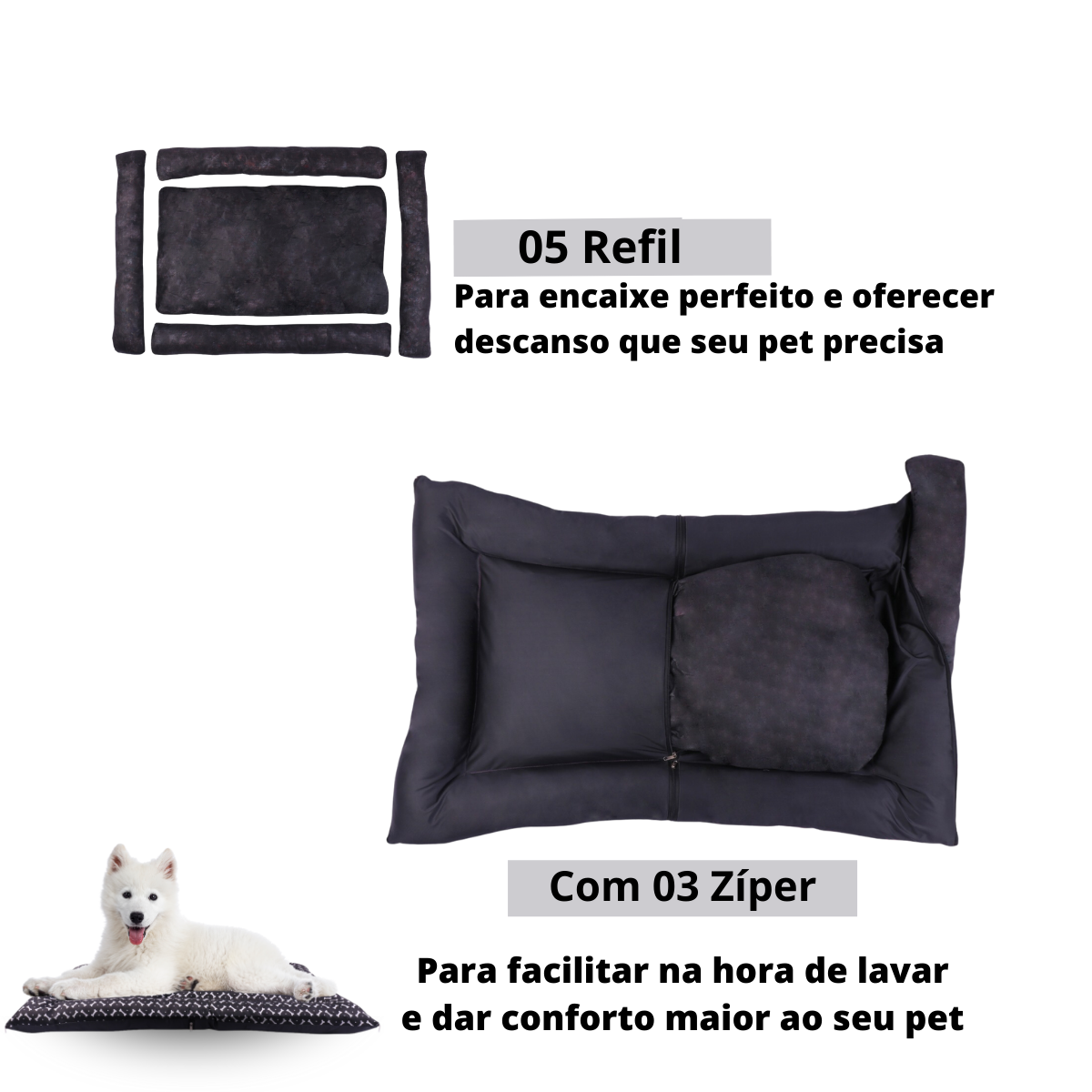 Colchonete de Pet Caminha 70cm x 60cm Almofada Para Cães Gatos Impermeável Macio - 5