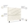 Cabeceira Estofada Queen Cristal 160cm Boucle Bege - 3
