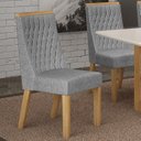 Ver imagem 4 de Kit de 4 Cadeiras para Sala de Jantar Luna Cinza/Cinamomo/Linho Prata