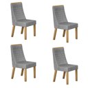 Ver imagem 1 de Kit de 4 Cadeiras para Sala de Jantar Luna Cinza/Cinamomo/Linho Prata
