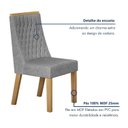 Ver mais imagens de Kit de 4 Cadeiras para Sala de Jantar Luna Cinza/Cinamomo/Linho Prata