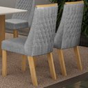Ver imagem 5 de Kit de 4 Cadeiras para Sala de Jantar Luna Cinza/Cinamomo/Linho Prata