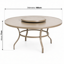Ver imagem 4 de Mesa de Alumínio 180cm Anticorrosivo com Prato Giratório Resistente Área Externa Varanda Jardim:Cham