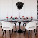Ver imagem 2 de Mesa de Jantar Tulipa Saarinen Oval 180x100 Cm Tampo Laqueado Cores Preto
