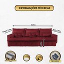 Ver imagem 2 de Sofá Fusion 3.60m Elétrico com Usb e Vibro Massagem - Vinho