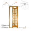 Ver imagem 2 de Kit Ferragens p/ Porta Camarão Sem Dobradiça - 90 cm Natural - Alfer