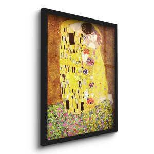 Quadro Decorativo o Beijo Gustav Klimt 45x33 C/vidro