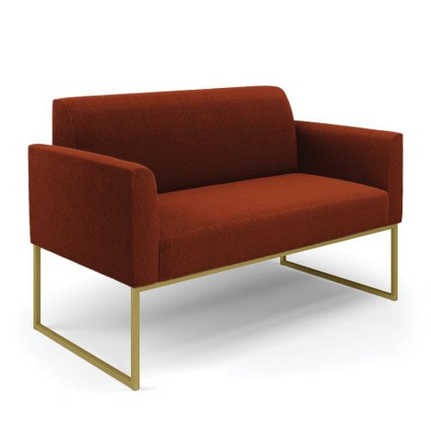 Sofá 2 Lugares Namoradeira Industrial Dourado Marisa Bouclê D03 - D’Rossi