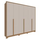 Ver imagem 1 de Guarda Roupa New Guarapari com 6 Portas e 6 Gavetas Móveis Rimo Carvalho/off White