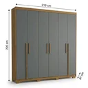 Ver imagem 3 de Guarda-Roupa Casal 6 Portas, 2 Gavetas e Pés MDF Cuiabá Cinza Cinamomo/Urban
