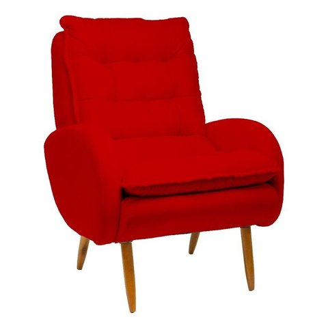 Poltrona Decorativa - Munique - Revestimento Suede Ladecor Estofados Vermelho